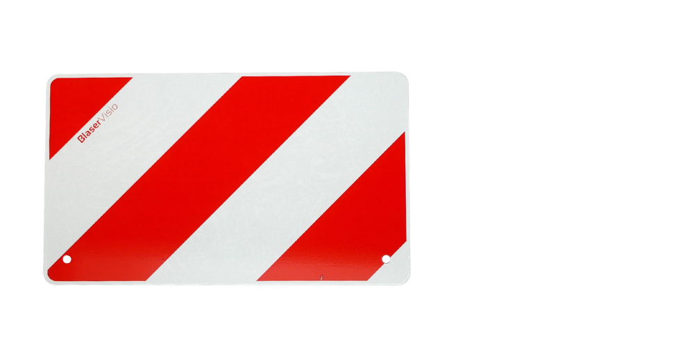 Plaque de signalisation DORA-TT-WBC imprimée des deux côtés, rouge / blanc, réfléchissante, 280 X 165 X 2 mm, alu