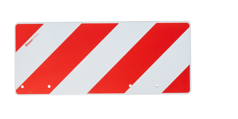 Plaque de signalisation DORA-TT-WBC imprimée des deux côtés, rouge / blanc, réfléchissante, 400 x 165 x 2 mm, alu